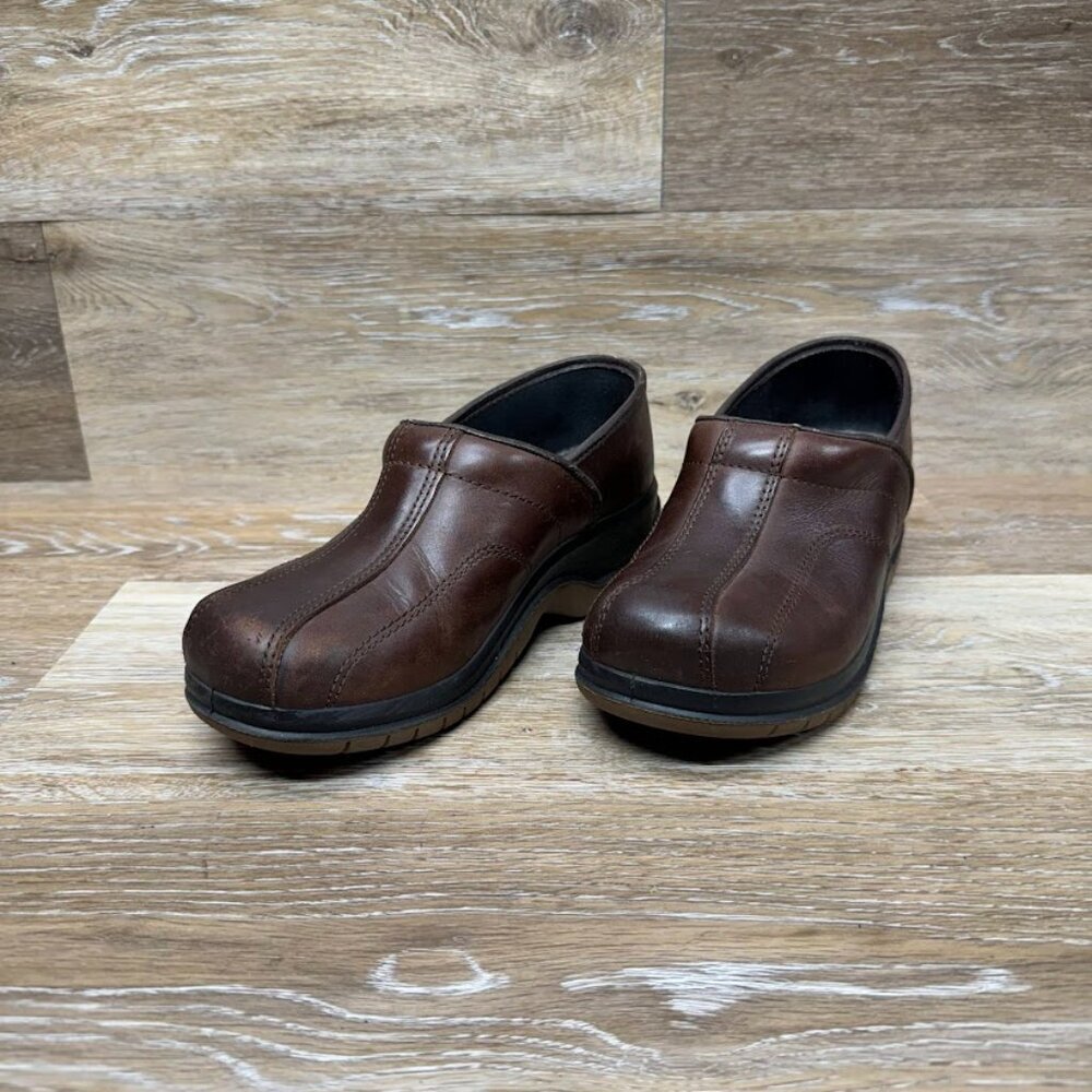 Dansko Sport Brown Leather Slip On Clogs Women's Size EU 36